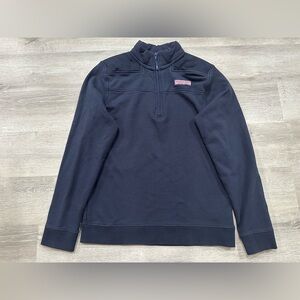I213 Vineyard Vines 1/4 Zip Pullover Sweatshirt Boy Youth XL 18 Logo Navy